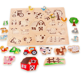 Farm - large wooden peg puzzle