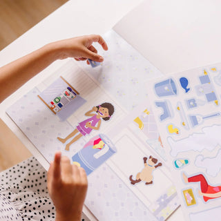 Spēlēsim mājas - lielā uzlīmju grāmata ar atkāroti lietojamām uzlīmēm, 175+ uzlīmes, 5 ainiņas, Melissa & Doug