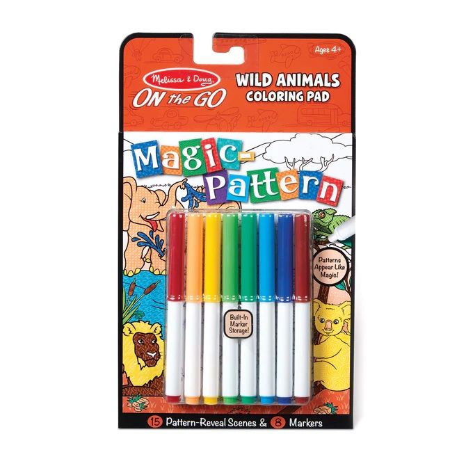 Magic-Pattern - Wild Animals Coloring Pad - On the Go Travel Activity ...