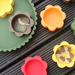 Rudens sensoro rotaļu eko figūriņas 14 gab- sēnes, zīles, eži, gliemeži, sensory mini loose parts