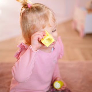 Sensory blocks in a wooden frame