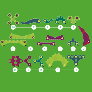 CLIXO Dino Adventure Pack 36 pcs Magnētisks konstruktors bērniem, attīstošā rotaļlieta
