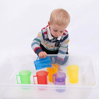 Translucent rainbow colour jugs for water and sensory play