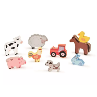 Lauku sētas koka puzle mazuļiem ar īpaši bieziem gabaliņiem, Farm chunky puzzle