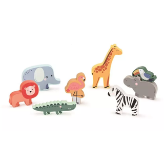 Savvaļas dzīvnieku koka puzle mazuļiem ar īpaši bieziem gabaliņiem, Safari chunky puzzle
