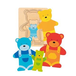 Colorful bears wooden layer puzzle, Goki