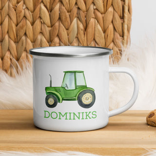 Personalised cup for children - green tractor