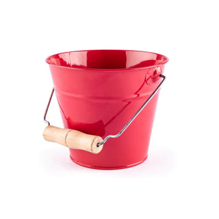 Metal garden bucket for children - red