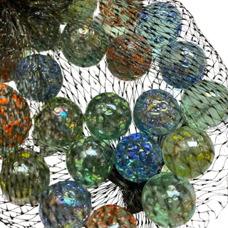 Stikla lodītes ar krāsainiem spīdumiem, 21 gab, Goki