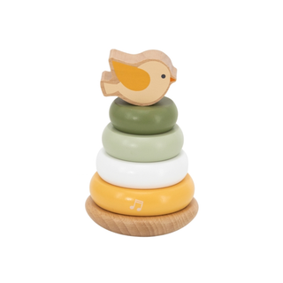 Putniņš- koka piramīda mazuļiem