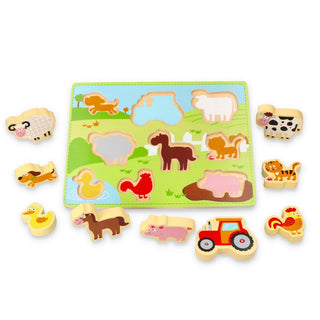 Chunky wooden puzzle Farm