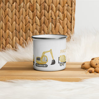 Personalised cup for children - construction site