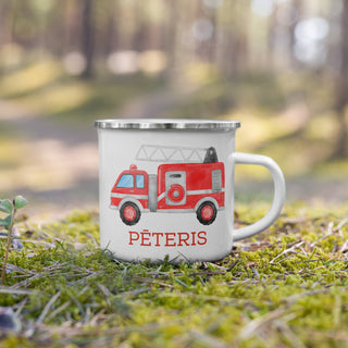 Personalised cup for children - with fire truck