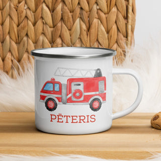Personalised cup for children - with fire truck