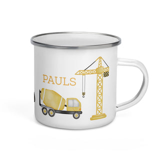 Personalised cup for children - construction site