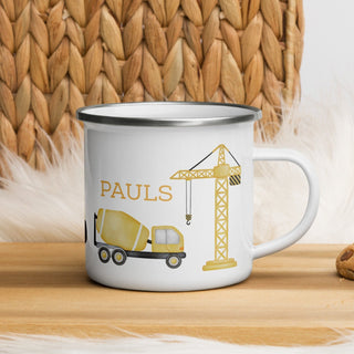 Personalised cup for children - construction site