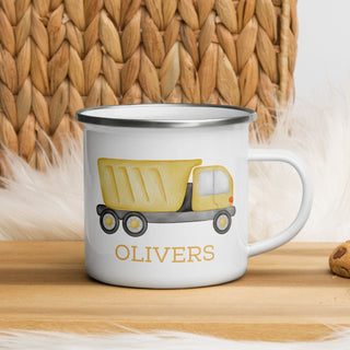 Personalised cup for children - with a dump truck