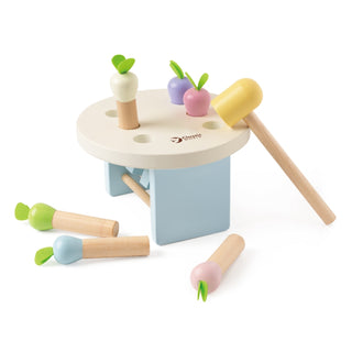 Carrot garden- pastel wooden hammering game