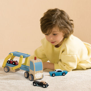 Wooden car transporter toy