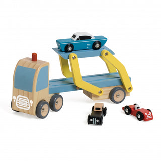 Wooden car transporter toy