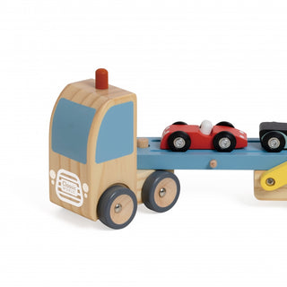 Wooden car transporter toy