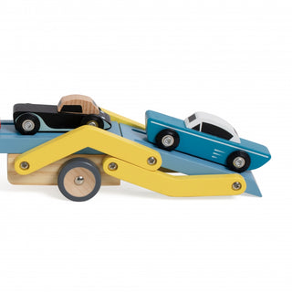 Wooden car transporter toy