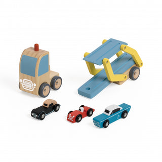 Wooden car transporter toy