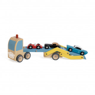 Wooden car transporter toy