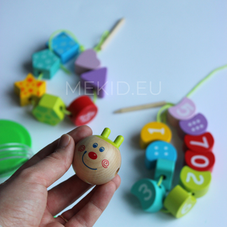 Threading bead set Caterpillar- learn to count