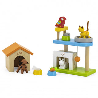 Wooden toy pet set