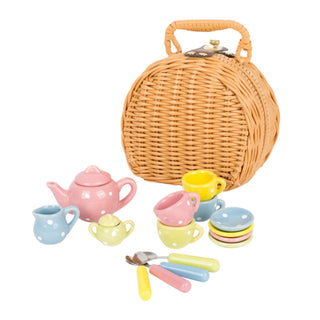 Piknika groziņš ar rotaļu tējas servīzi 