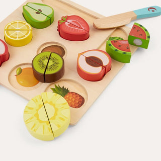 Sliced fruit wooden puzzle with velcro
