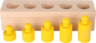 Krāsainie koka cilindru bloki, 4 gab, Montessori papildmateriāls