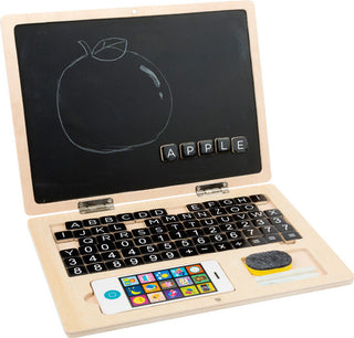 Wooden computer with magnetic board