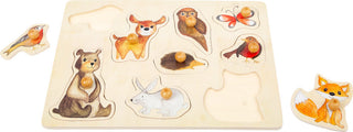 Forest animals - large wooden puzzle with handles/pin puzzle