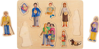 Family and friends - large wooden puzzle with handles / peg puzzle