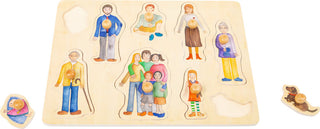 Family and friends - large wooden puzzle with handles / peg puzzle