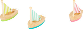Toy wooden boats, 3 pcs