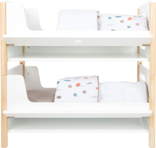 Bunk wooden doll bed with Little Button accessories