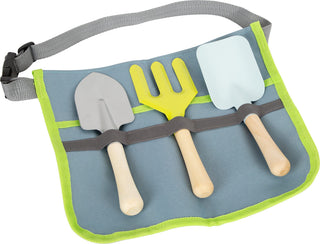 Children's garden tools in a waist bag