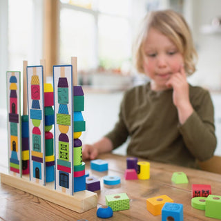 2 in 1 wooden stacking and tilting figure game