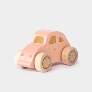 Natural wood car, soft pink