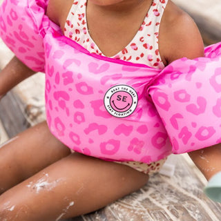 Puddle Jumper Pink Leopard, Swimming vest with cuffs, 15-30 kg
