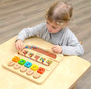 Magnētisks ciparu un krāsu Montessori koka labirints