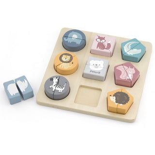 Animals - a wooden puzzle of parts of geometric figures in pastel shades