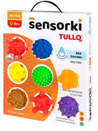 8 krāsainas sensorās masāžas bumbiņas mazuļiem, dažādas tekstūras, diametrs 6 cm
