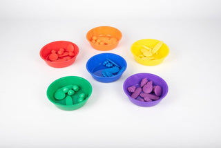 Colored sorting bowls, 6 pcs