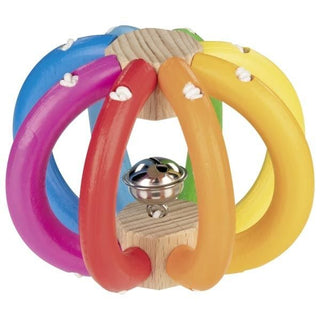 Taustes rotaļlieta - elastīgā koka varavīksnes bumba