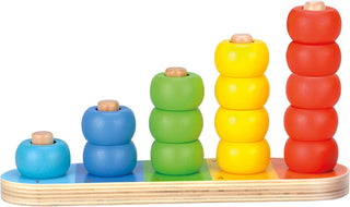 Wooden counting and color sorting rings