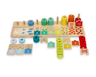 Large wooden counting and sorting number board